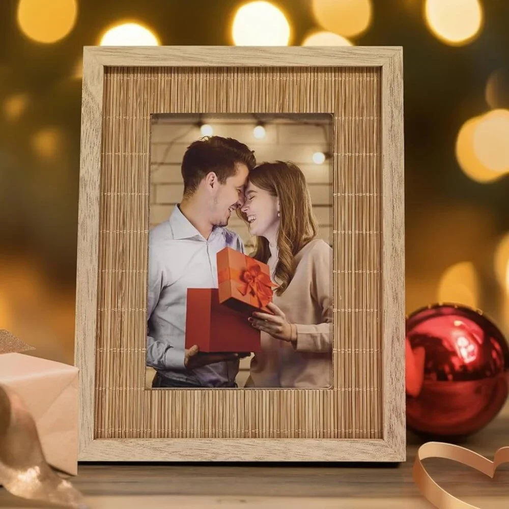 Sonefreiy 4x6 Inch Natural Bamboo Picture Frame/NIB
